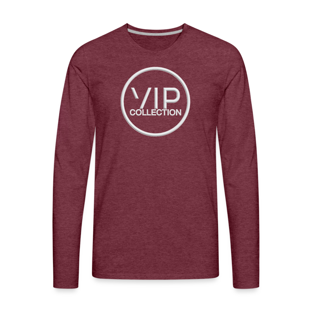 VIP White Label Long Sleeve T-Shirt - heather burgundy