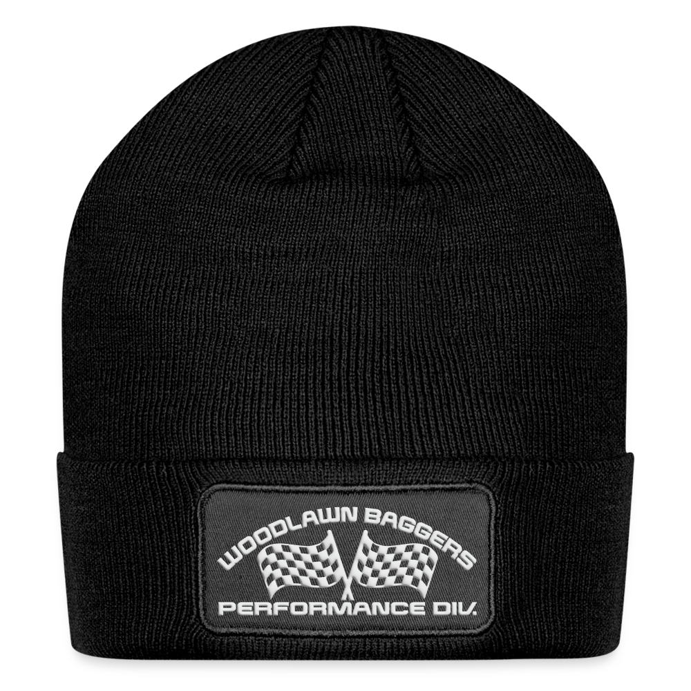 Woodlawn White Label Patch Beanie - black
