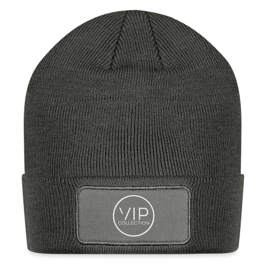 VIP White Label Patch Beanie - charcoal grey
