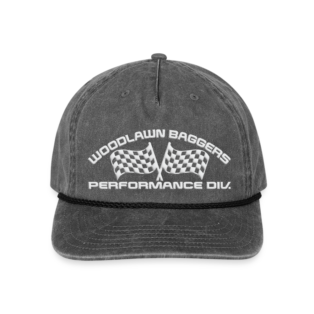 Woodlawn White Label Vintage Washed Rope Hat - washed black