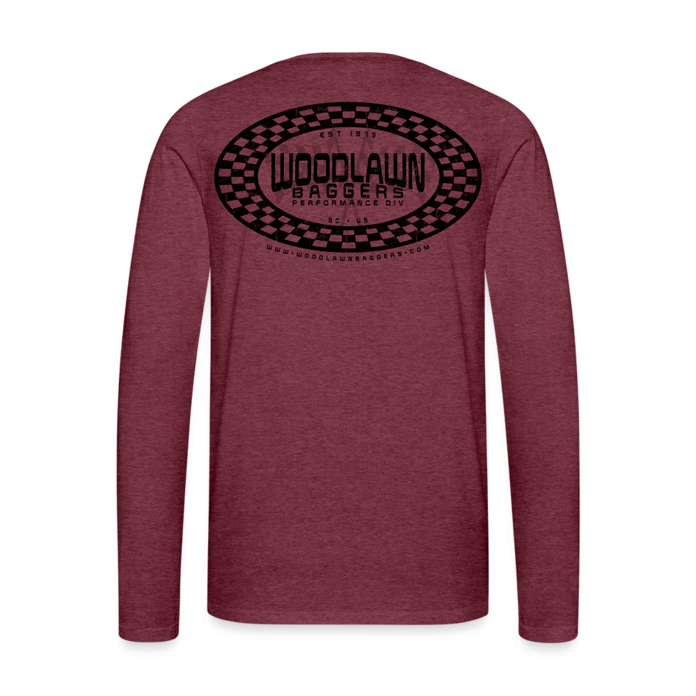 Woodlawn Black Label Oval Long Sleeve T-Shirt - heather burgundy