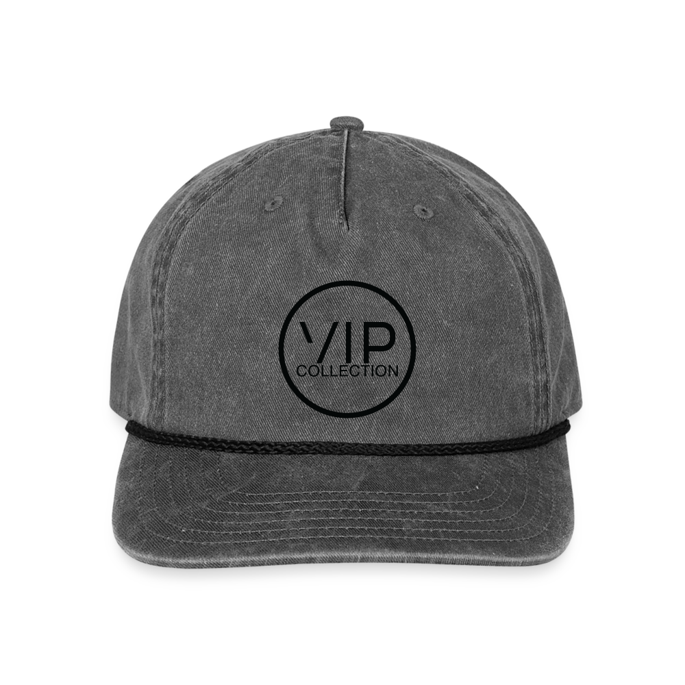 VIP Black Label Vintage Washed Rope Hat - washed black