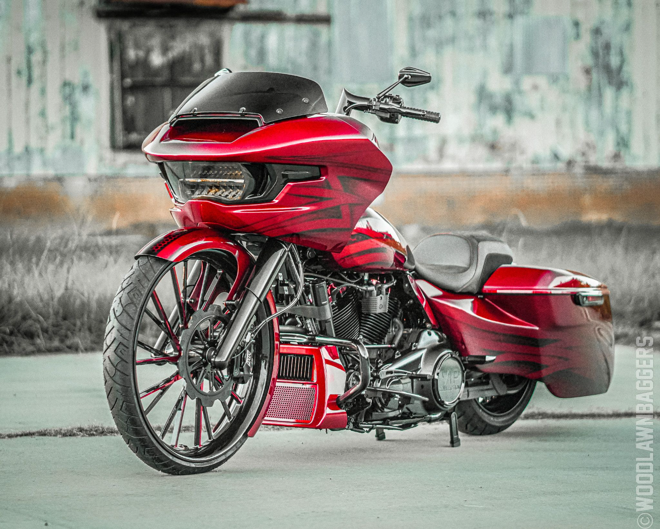 Custom Ruby Red Big Wheel Bagger - 26" wheel