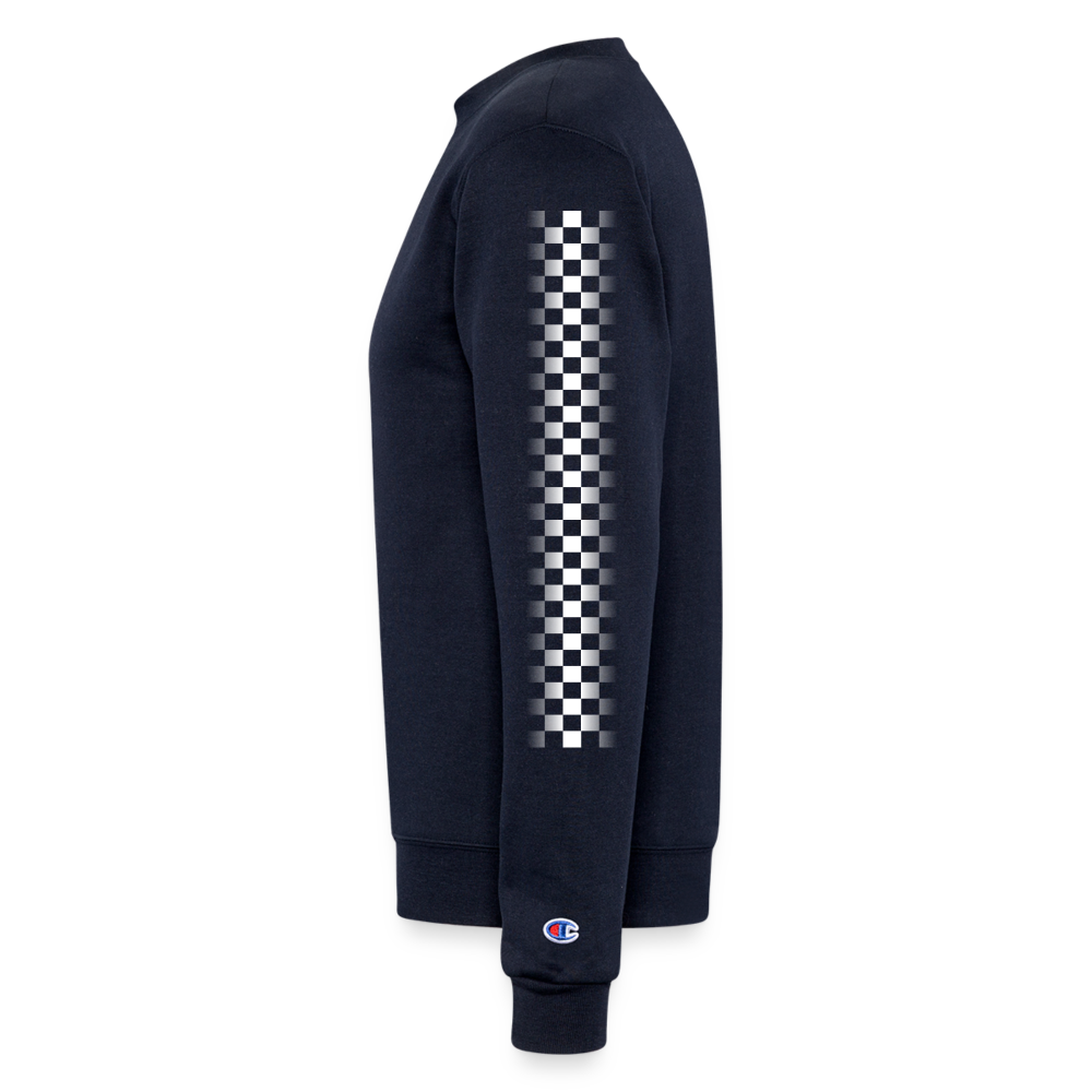 Branded & Checkered Crew - navy