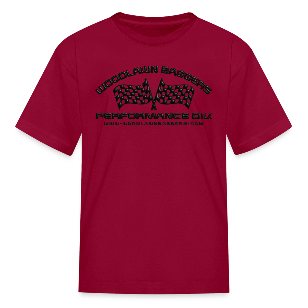 WBPD • Kids' Flag T-Shirt (black logo) - dark red