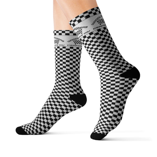 woodlawn checkeckered logo socks