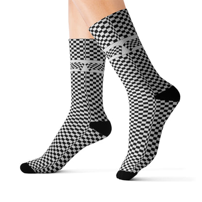 woodlawn checkered socks w/flag only