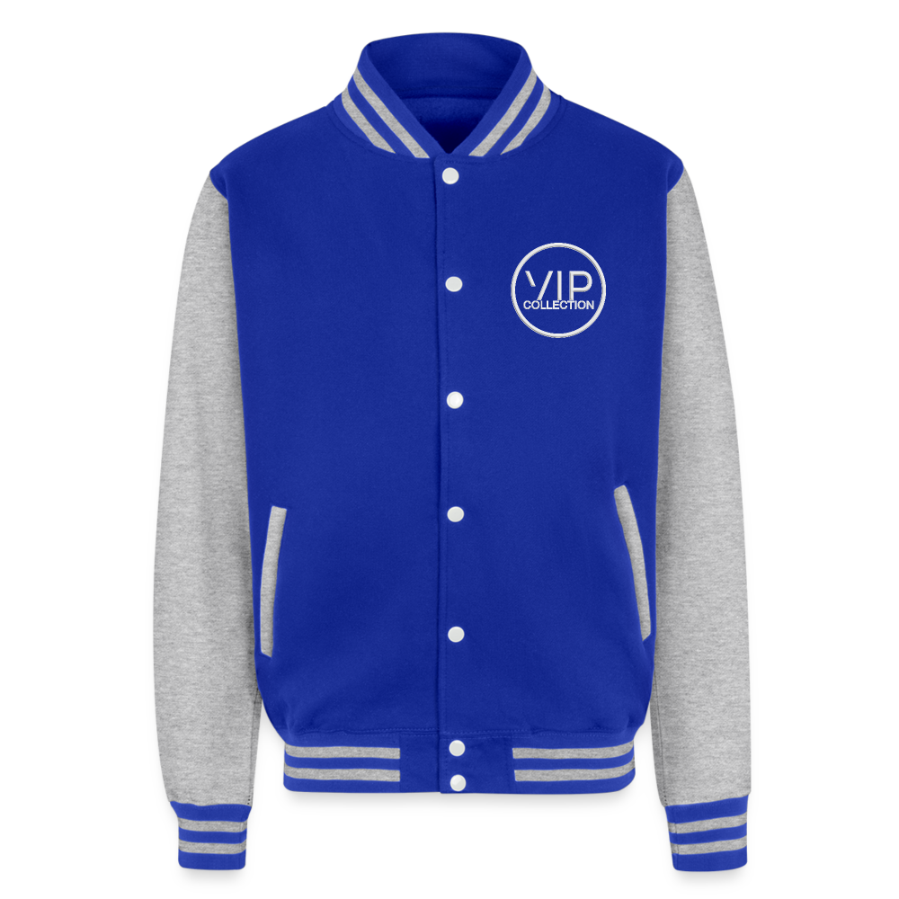 VIP White Label Letterman Jacket - royal/heather grey