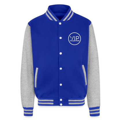 VIP White Label Letterman Jacket - royal/heather grey