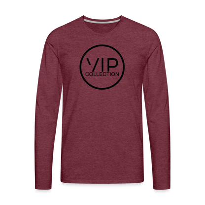 VIP Black Label Long Sleeve T-Shirt - heather burgundy