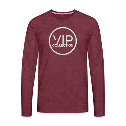 VIP White Label Long Sleeve T-Shirt - heather burgundy