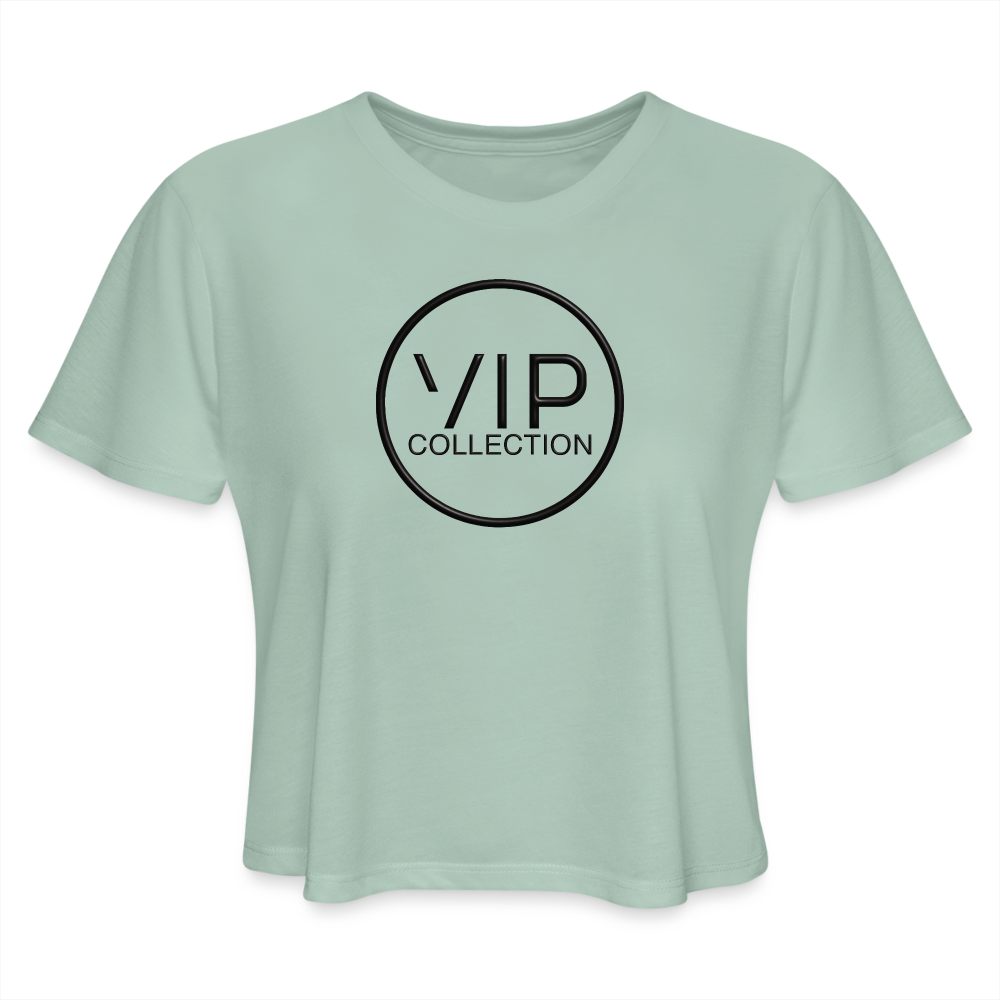 VIP Black Label Women's Cropped T-Shirt - dusty mint blue