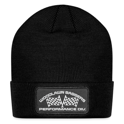 Woodlawn White Label Patch Beanie - black