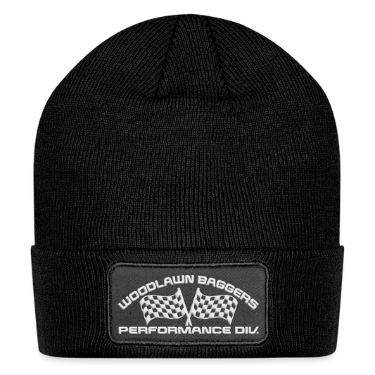 Woodlawn White Label Patch Beanie - black