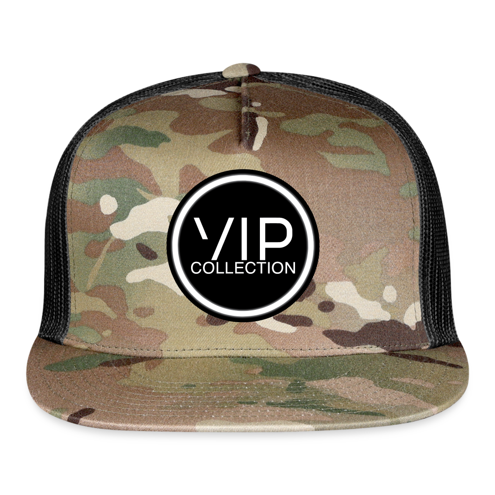 VIP Black/White Label Flatbill Trucker Hat - MultiCam\black