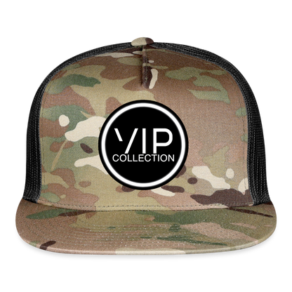 VIP Black/White Label Flatbill Trucker Hat - MultiCam\black