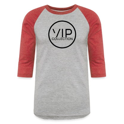 VIP Black Label 3/4 Baseball T-Shirt - heather gray/red