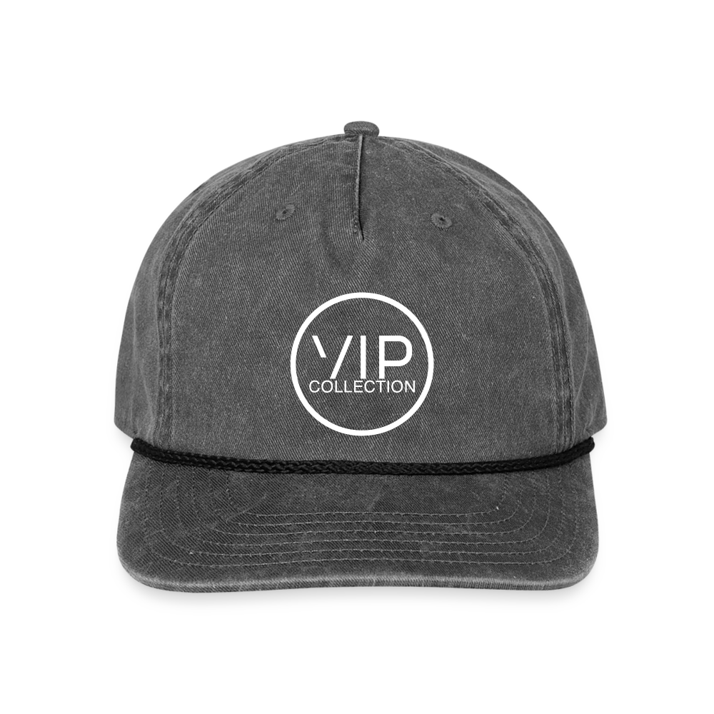 VIP White Label Vintage Washed Rope Hat - washed black