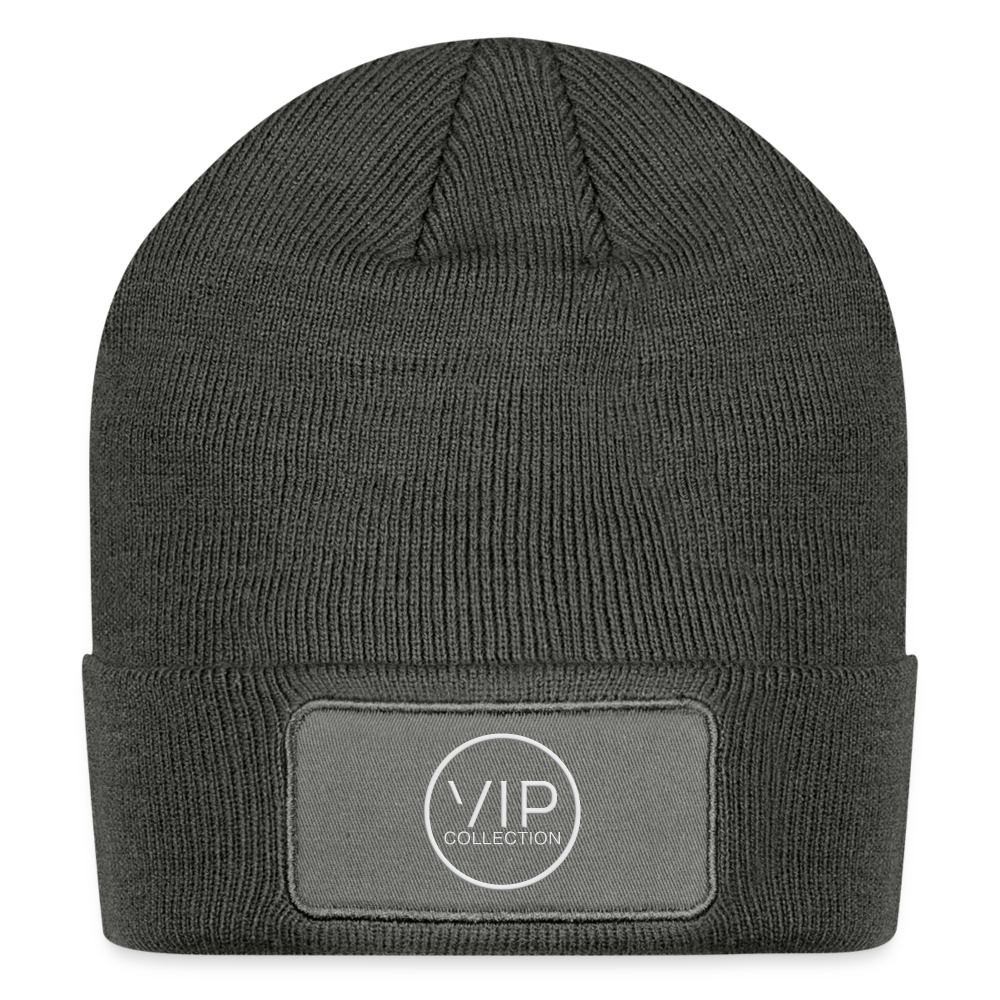 VIP White Label Patch Beanie - charcoal grey