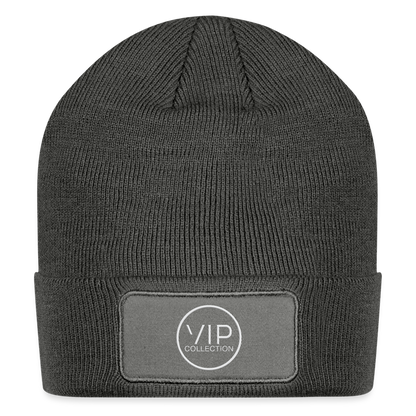 VIP White Label Patch Beanie - charcoal grey