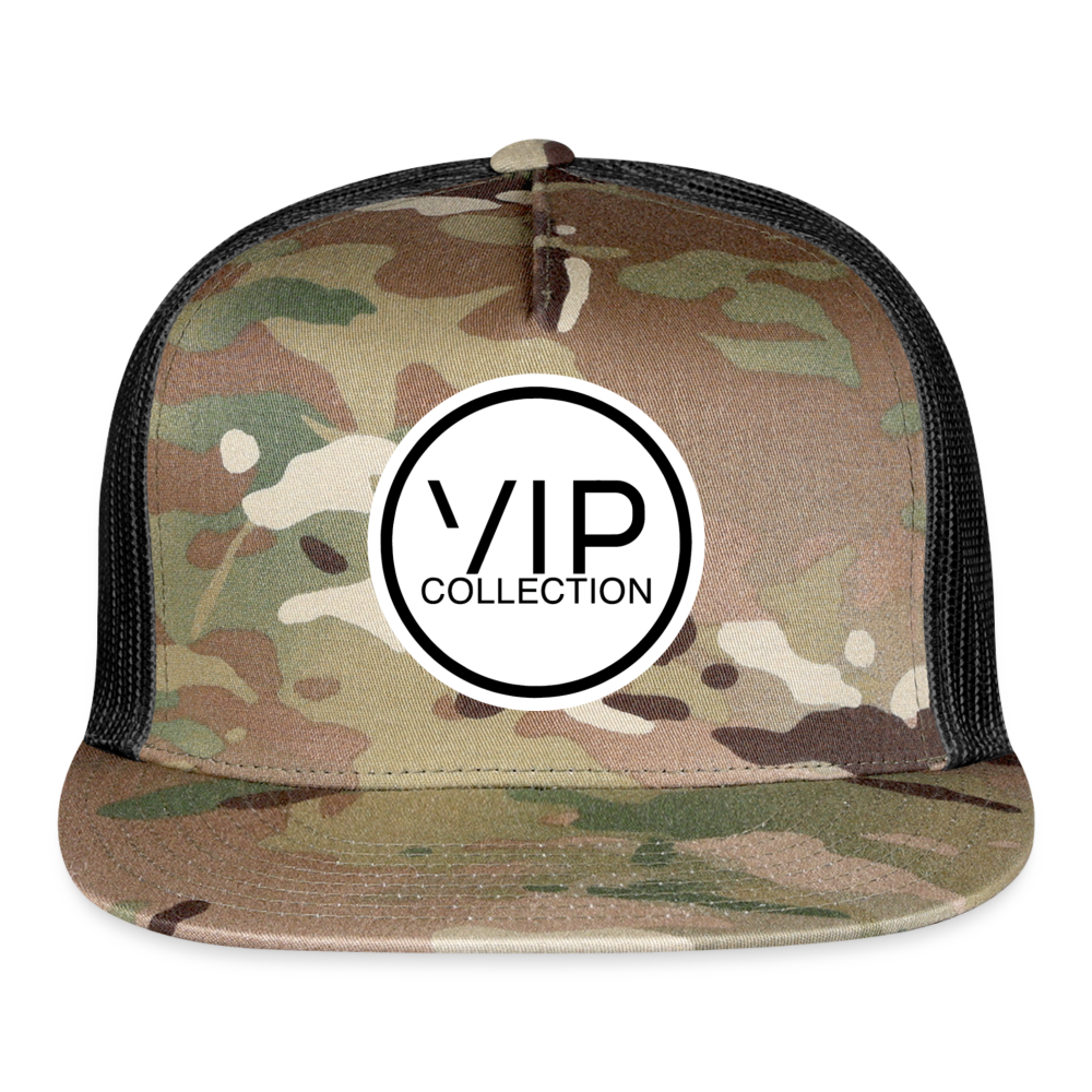 VIP White/Black Label Flatbill Trucker Hat - MultiCam\black