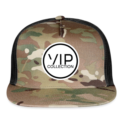 VIP White/Black Label Flatbill Trucker Hat - MultiCam\black