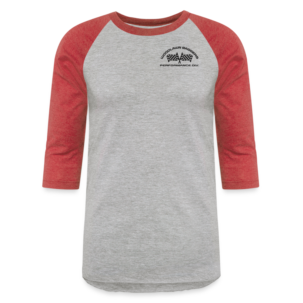 Woodlawn Black Label 3/4 Baseball T-Shirt - heather gray/red