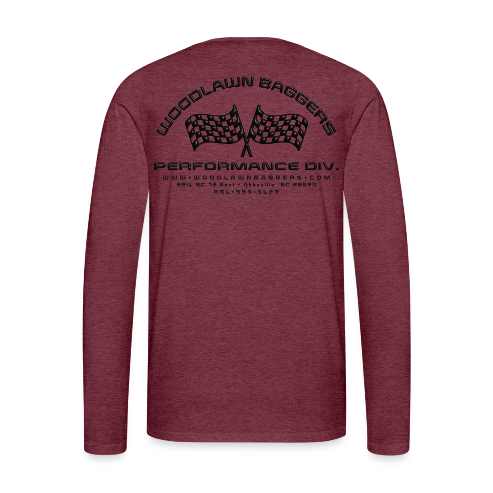 Woodlawn Black Label Long Sleep T-Shirt - heather burgundy