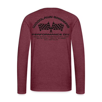 Woodlawn Black Label Long Sleep T-Shirt - heather burgundy