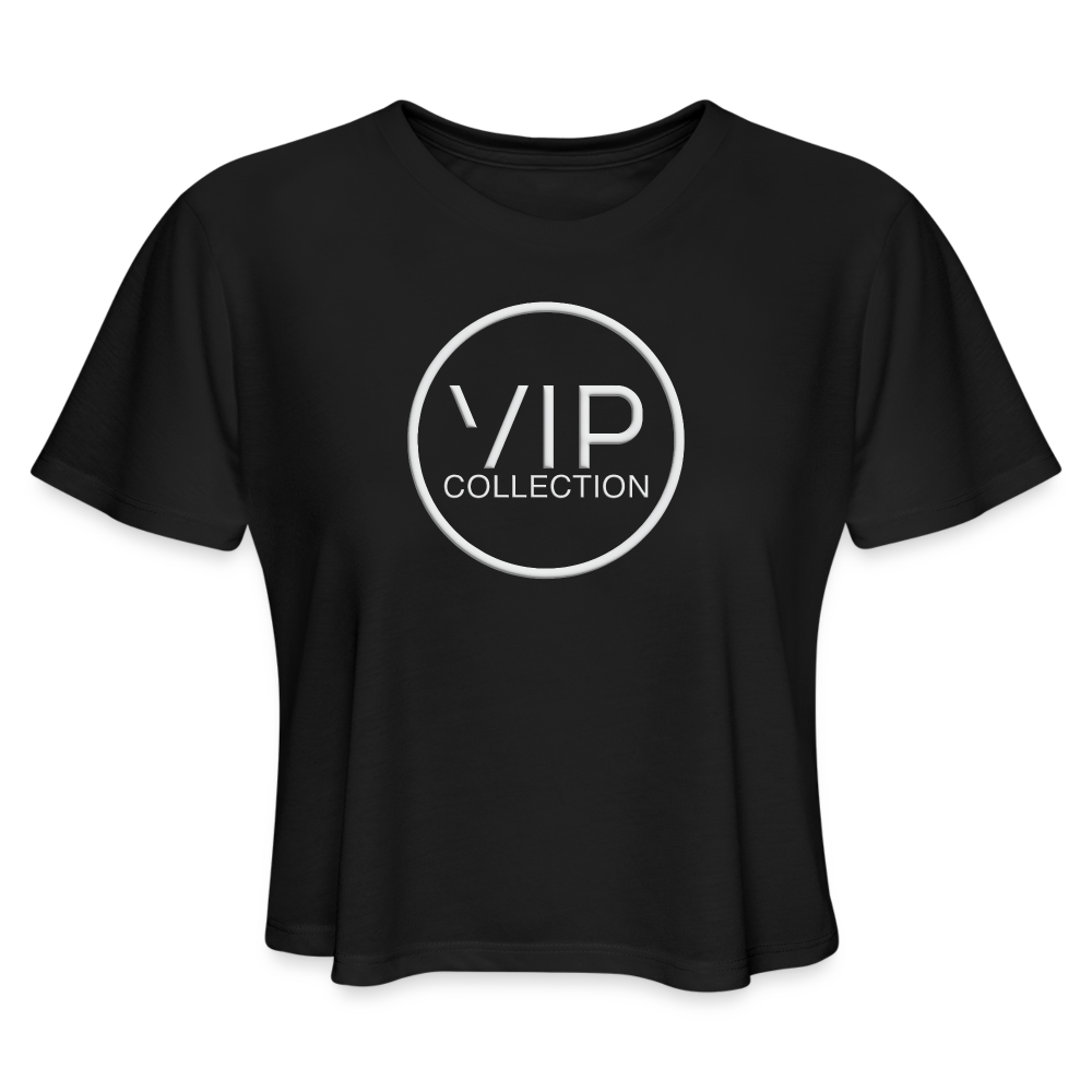 VIP Women's Cropped T-shirt (white logo) - black