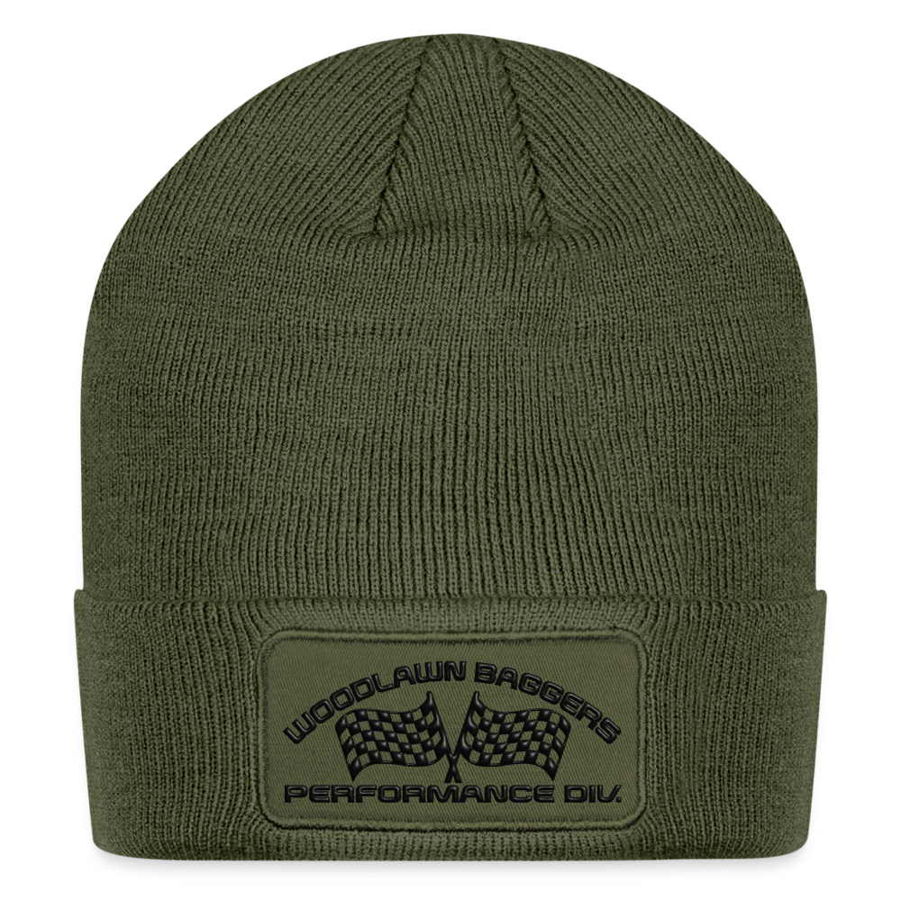 Woodlawn Black Label Patch Beanie - olive