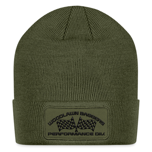 Woodlawn Black Label Patch Beanie - olive