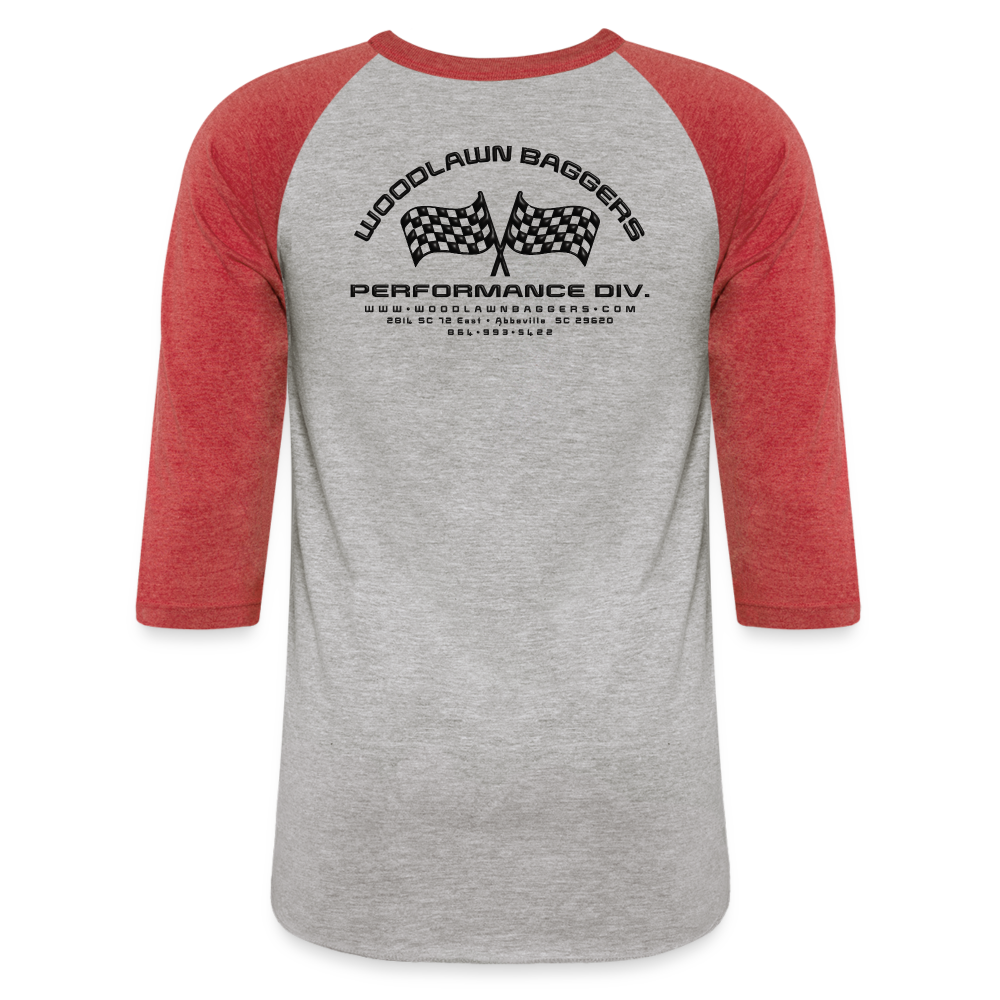 Woodlawn Black Label 3/4 Baseball T-Shirt - heather gray/red