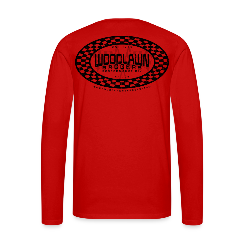 Woodlawn Black Label Oval Long Sleeve T-Shirt - red