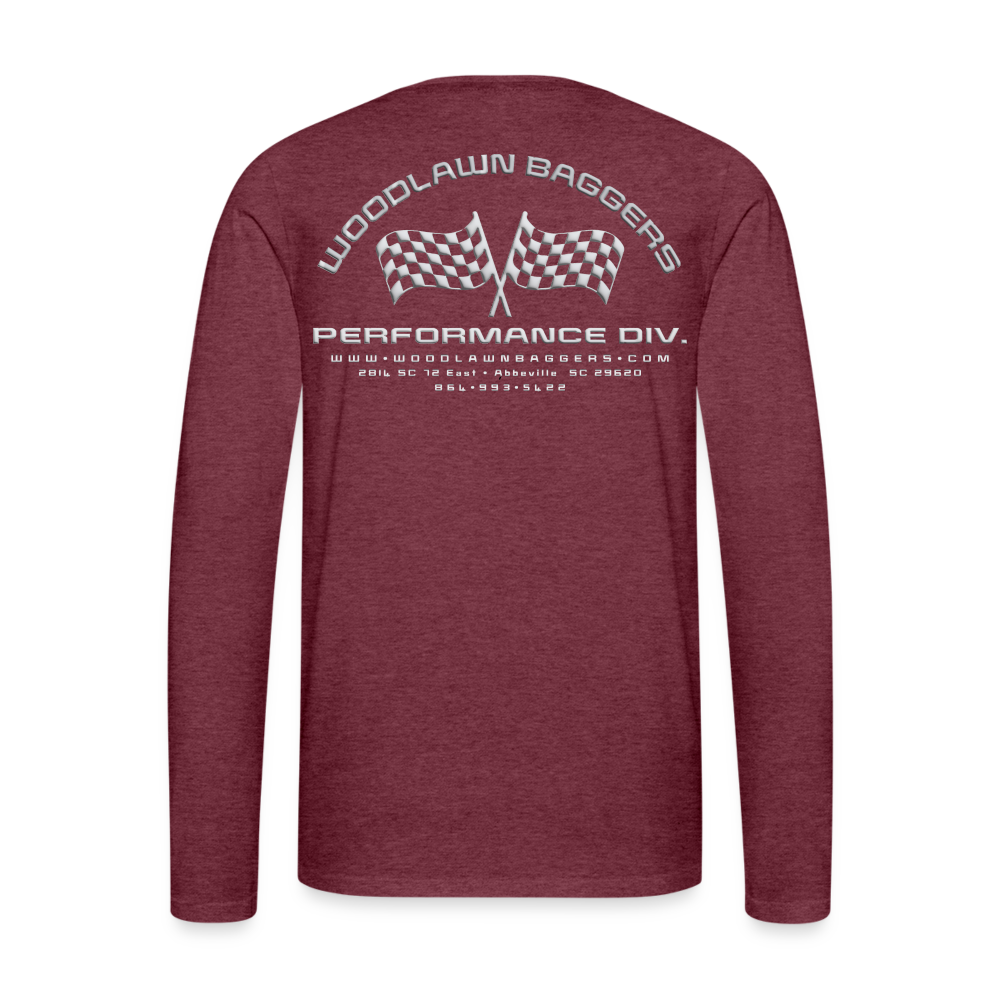 Woodlawn White Label Long Sleeve T-Shirt - heather burgundy