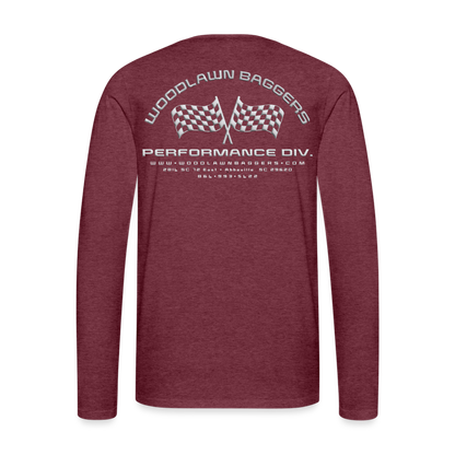 Woodlawn White Label Long Sleeve T-Shirt - heather burgundy