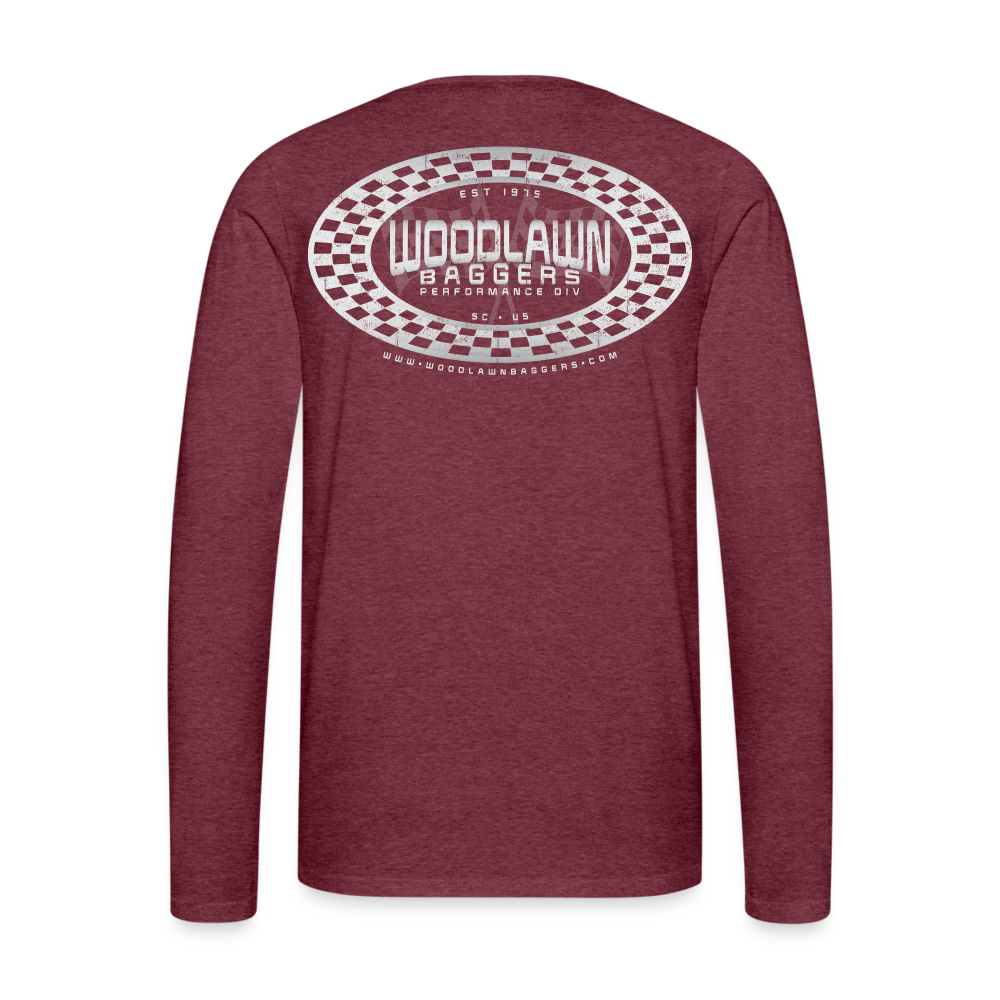 Woodlawn White Label Oval Long Sleeve T-Shirt - heather burgundy