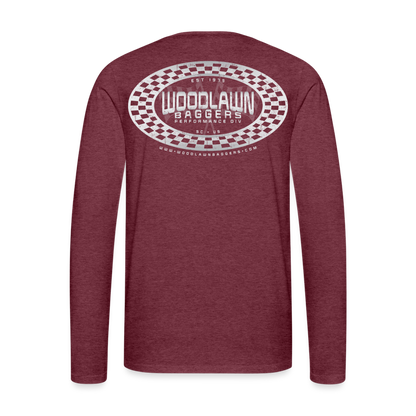 Woodlawn White Label Oval Long Sleeve T-Shirt - heather burgundy