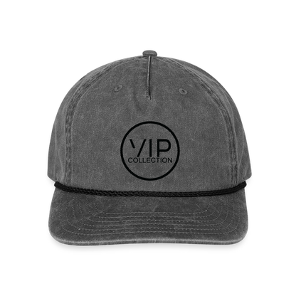 VIP Black Label Vintage Washed Rope Hat - washed black