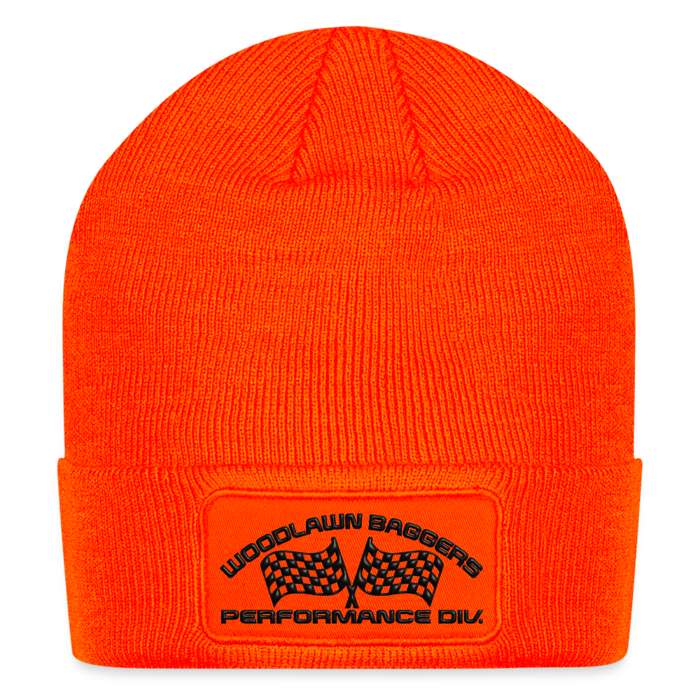 Woodlawn Black Label Patch Beanie - neon orange