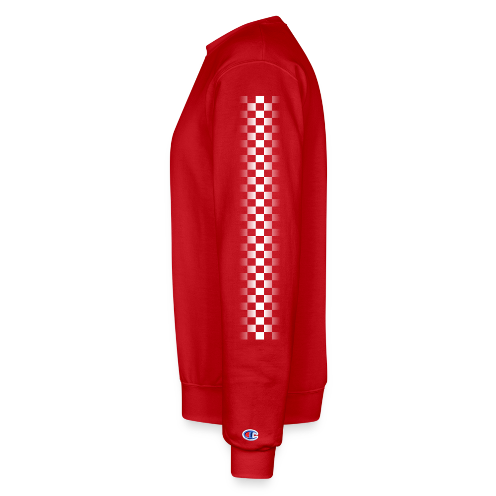 Branded & Checkered Crew - Scarlet