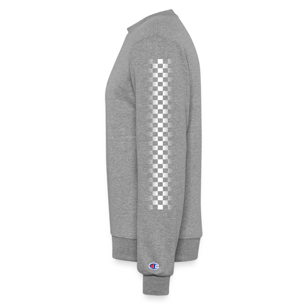 Branded & Checkered Crew - heather gray