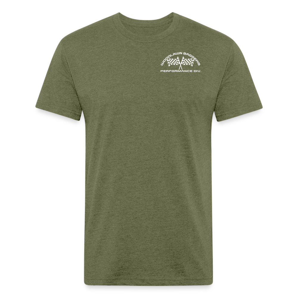 Woodlawn Logo T-Shirt (white logo) - heather military green