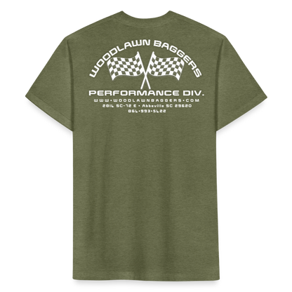 Woodlawn Logo T-Shirt (white logo) - heather military green