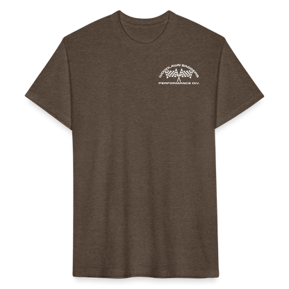 Woodlawn Logo T-Shirt (white logo) - heather espresso