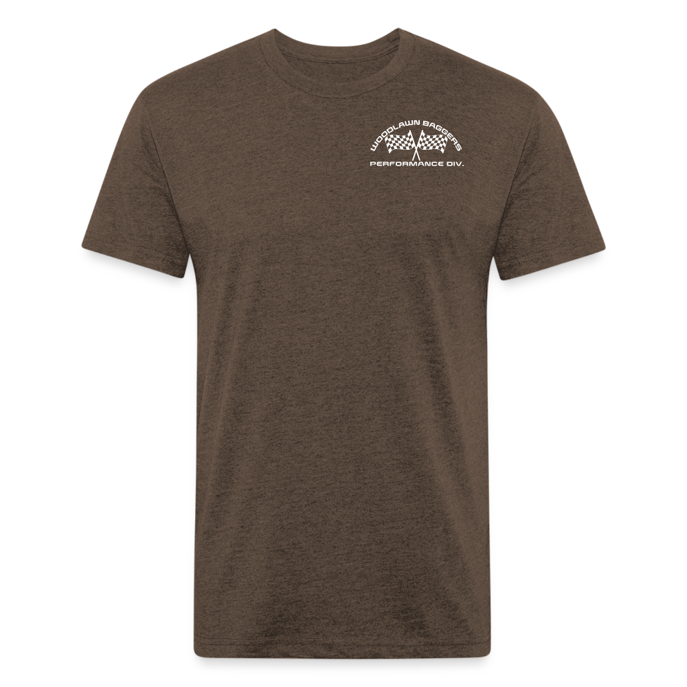 Woodlawn Logo T-Shirt (white logo) - heather espresso