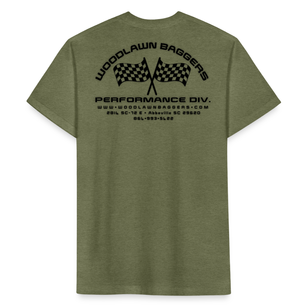 Woodlawn Logo T-Shirt (black logo) - heather military green
