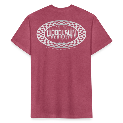 Woodlawn Oval Checkered T-Shirt - heather burgundy