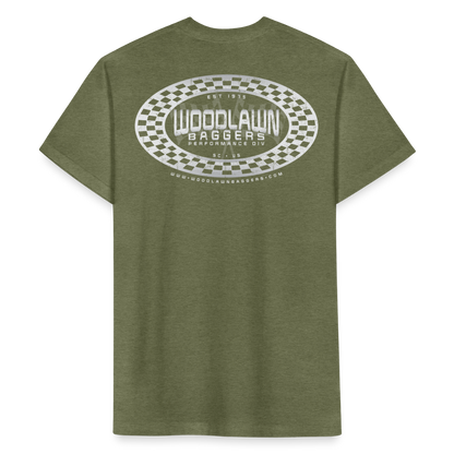 Woodlawn Oval Checkered T-Shirt - heather military green