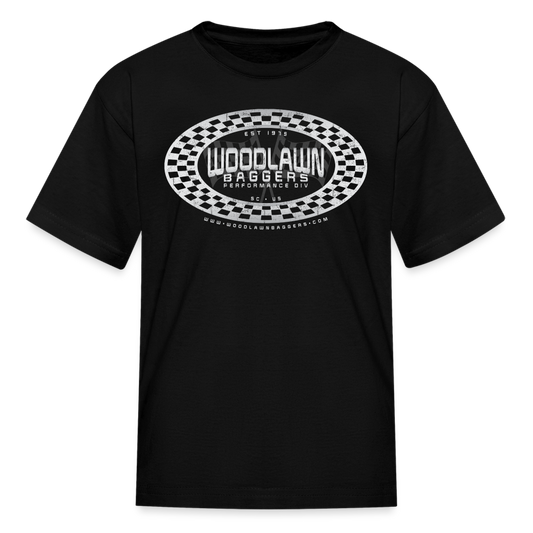 WBPD • Kids' Oval Checkered T-Shirt - black